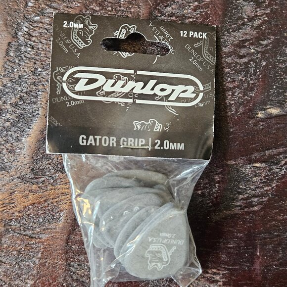NWT Dunlop 417P Gator Grip Guitar Picks - 2.0mm Gray (12-pack) - Picture 1 of 4